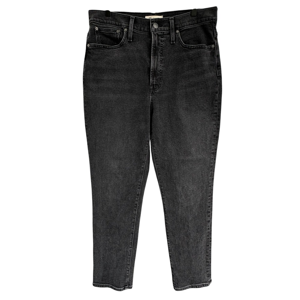 Madewell The Perfect Vintage Jean High Rise Faded Washed Black Denim Size 30